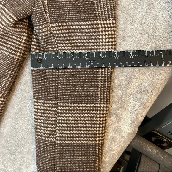 Abercrombie & Fitch The A&F Dad Coat Plaid Brown Long Overcoat Women's XXSP - Picture 13 of 16